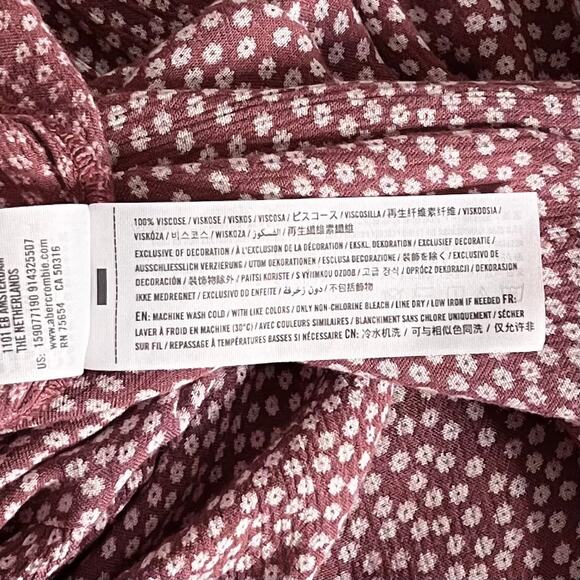 Abercrombie & Fitch Short Sleeve V-Neck Maxi Dress With Tie Waist Flowy Large - Picture 10 of 12